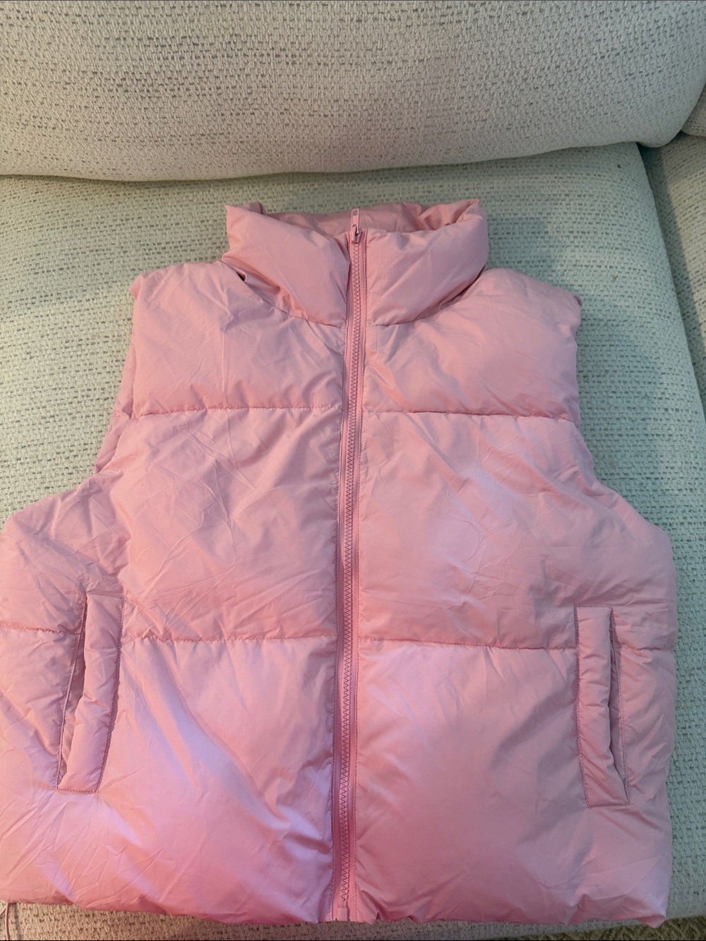 Pink Puffer Vest - Women's Lightweight Sleeveless Jacket